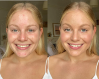 before and after pic of BB Cream created by via Breeze Balm Beauty